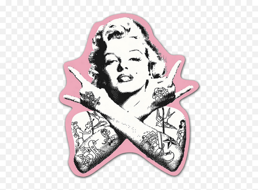 Stickers Punk Transparent Png Clipart - Pin Up Marilyn Monroe Tattoo,Punk Png