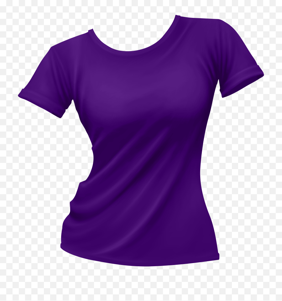 Black T Shirt Lady Png Clipart - T Shirt Purple Png,Shirt Clipart Png