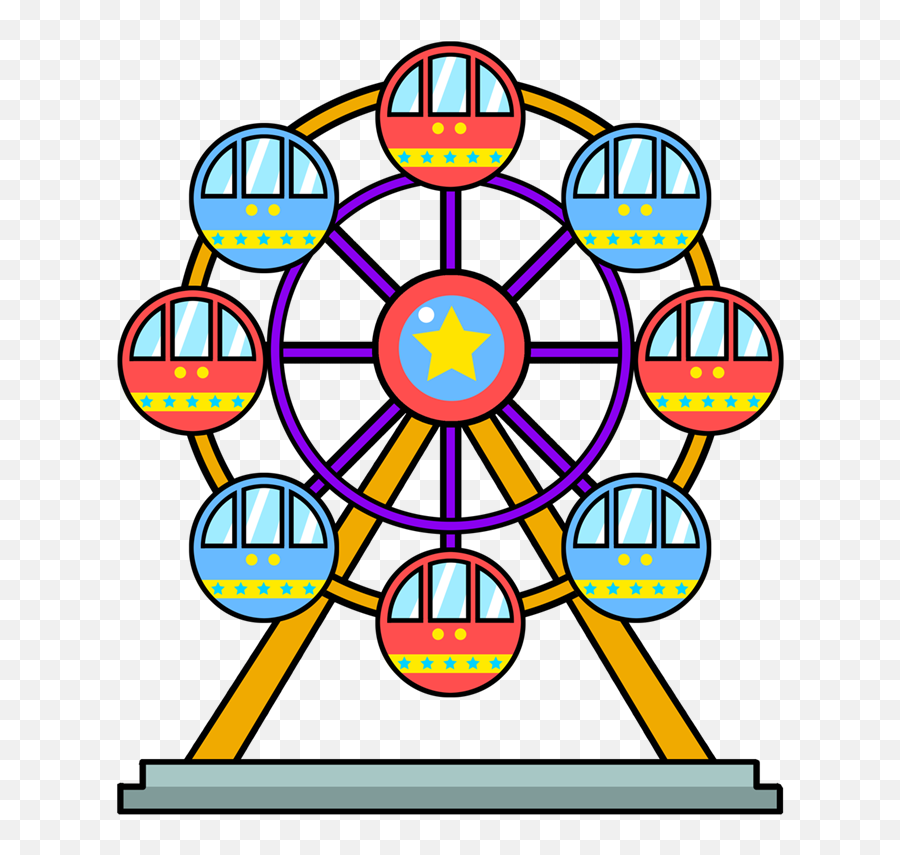 Ferris Wheel Clipart Kid 2 - Cartoon Ferris Wheel Png,Ferris Wheel Png