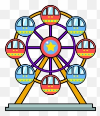 Ferris Wheel Clipart Kid 2 - Cartoon Ferris Wheel Png,Ferris Wheel Png