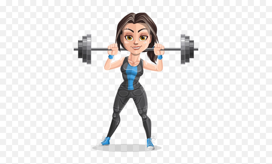 Png Woman Vector Cartoon Characters - Female Weight Lifter Cartoon,Cartoon Woman Png