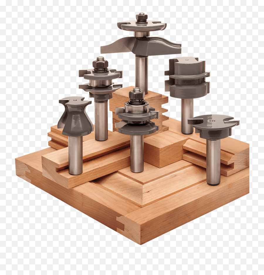6 Piece Cabinetmaker Router Bit Sets - Wood Router Machine Bit Png,Router Cutter Table Icon