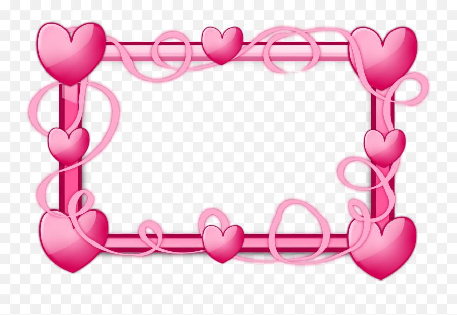 Pink Heart Frame Png Image - Heart Frame Border Design,Love Frame Png