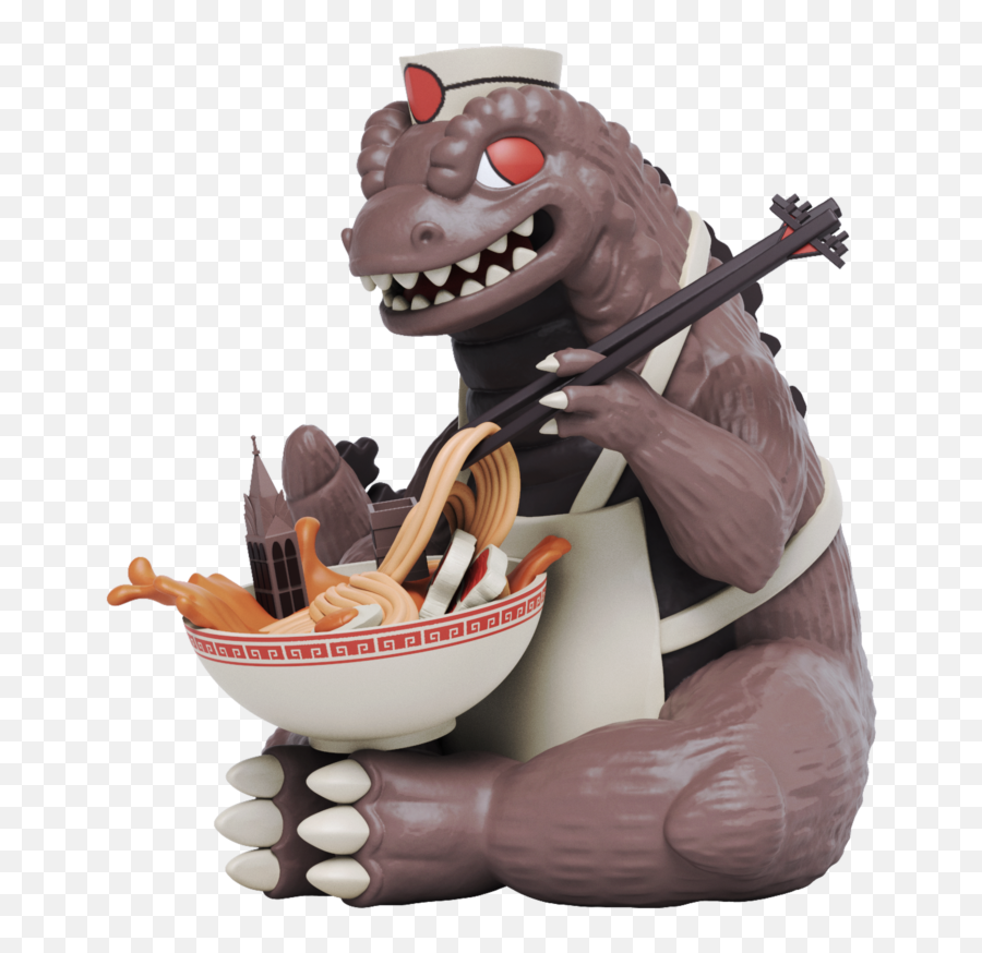 The Toy Chronicle Kaijuu0027s Ramen By Ilustrata X Mighty Jaxx - Mighty Jaxx Ramen By Ilustrata Png,Godzilla Transparent