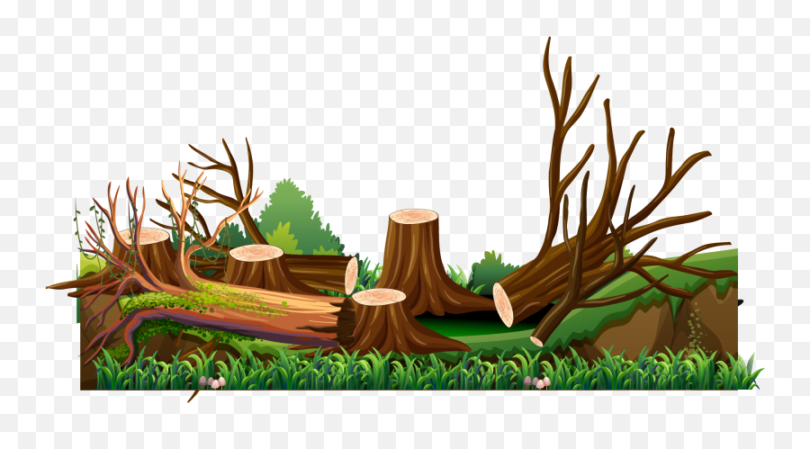 Tree Stump Png - Cut Down Trees Cartoon,Trees Clipart Png