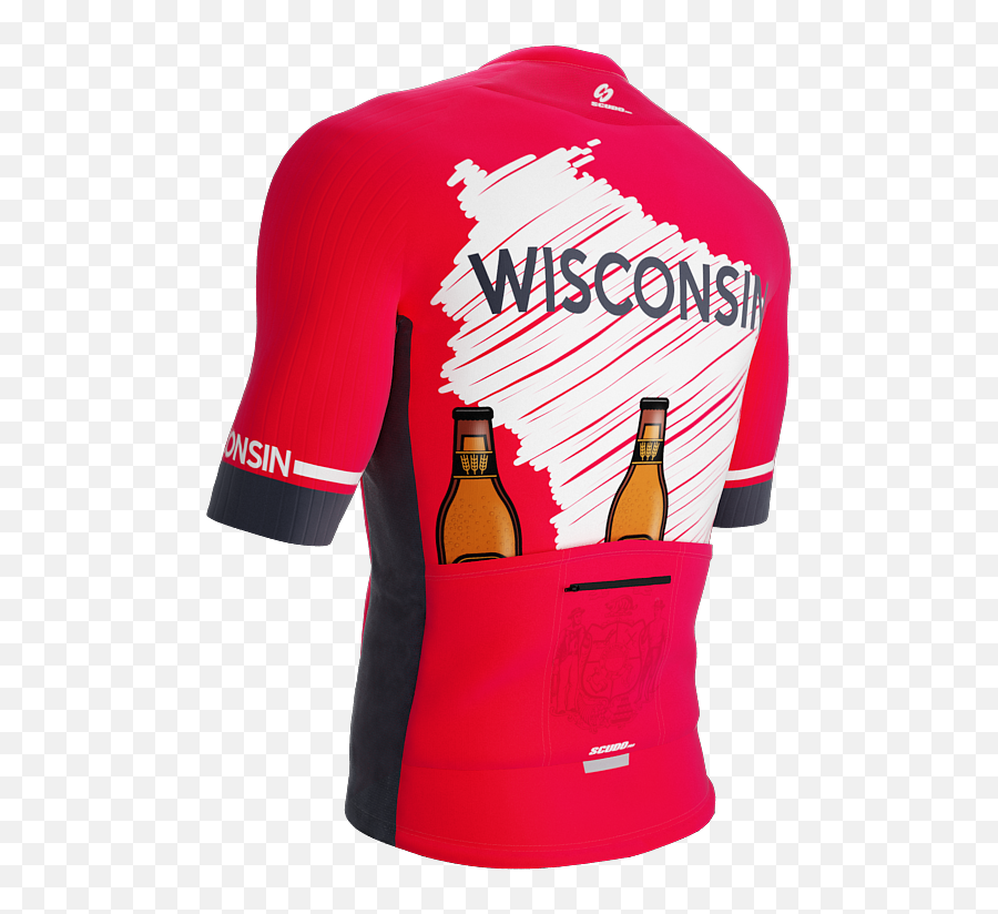 Scudopro Pro - Elite Short Sleeve Cycling Jersey Wisconsin Usa State Icon Landmark Symbol Identity Men And Women Png,State Icon Wisconsin