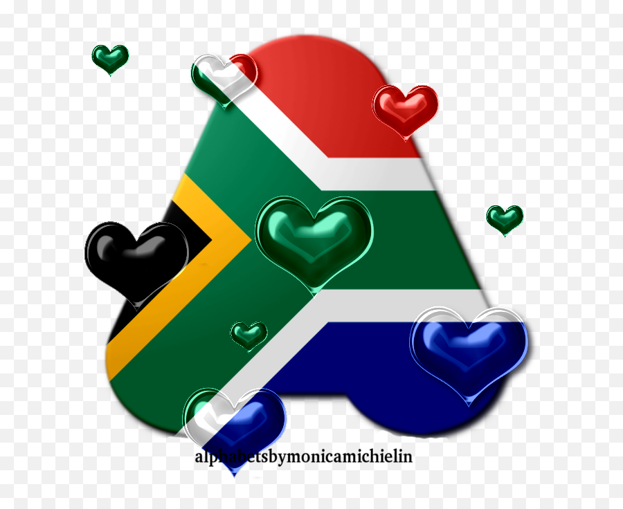 South Africa Flag Alphabet And Png - Heart,Flan Png
