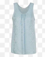 Lonely Pale Blue Damask And Plain Tank - Active Tank png