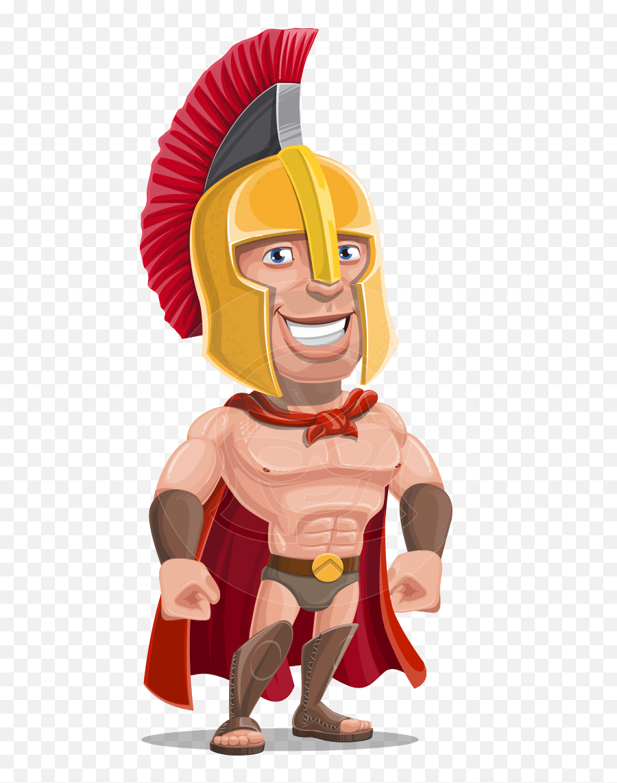 Spartan Man Vector Characters Cartoon - Spartan Cartoon Png,Spartan Png