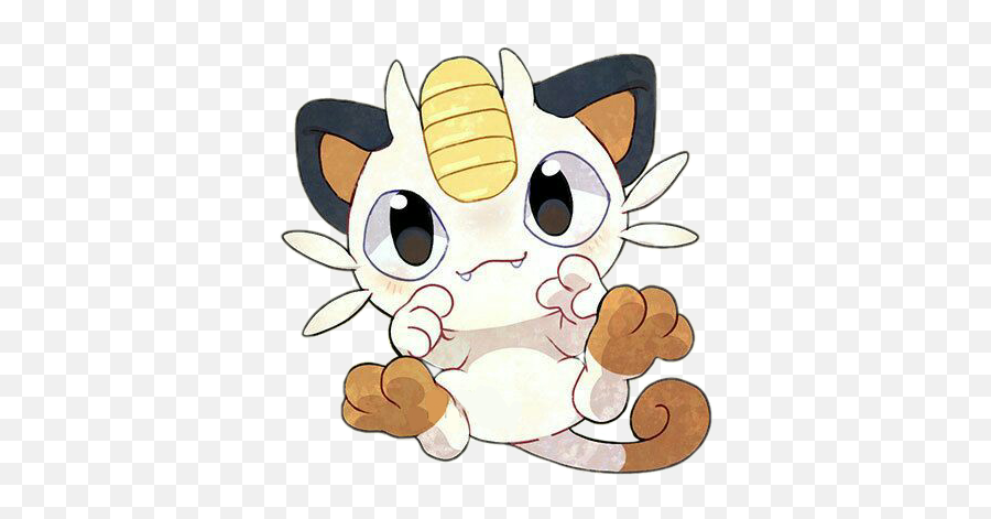 Freetoedit Cute Kawaii Pokemon Miaouss Meowth Cat - Meowth Cute Kawaii Png,Meowth Png