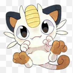 Freetoedit Cute Kawaii Pokemon Miaouss Meowth Cat - Meowth Cute Kawaii Png,Meowth Png