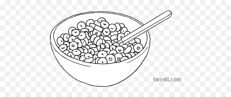 Cereal Black And White 1 Illustration - Snowboarding Cartoon For Coloring Png,Bowl Of Cereal Png