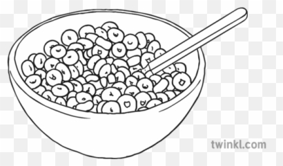 Cereal Black And White 1 Illustration - Snowboarding Cartoon For Coloring Png,Bowl Of Cereal Png