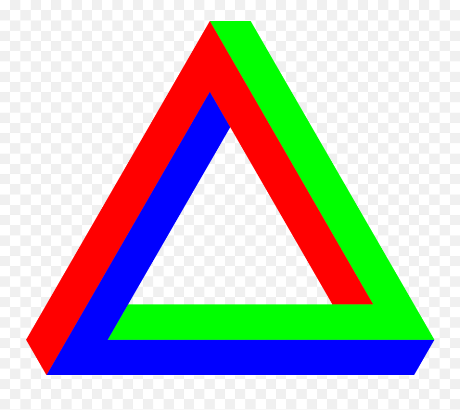Optical Illusion Triangle - Triangle Free Clipart Png,Green Triangle Png