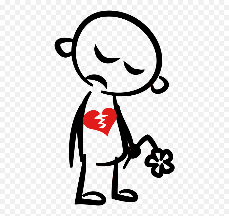 Download Broken Heart Clipart Stickman - Broken Heart Person Clipart Png,Stickman Transparent