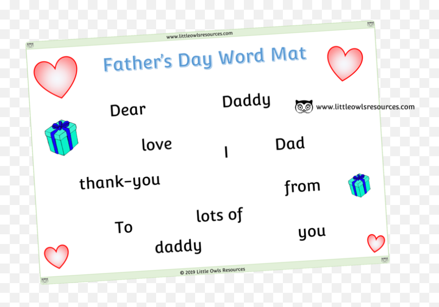 Free Fatheru0027s Day Word Mat Printable Early Yearsey Eyfs Png
