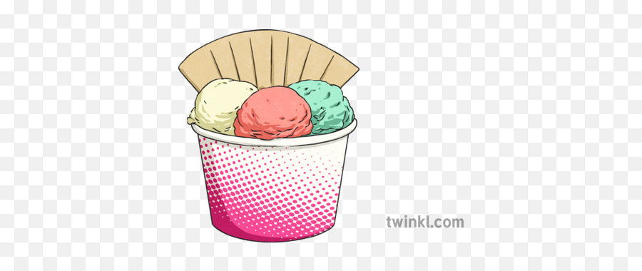 Ice Cream In A Tub Ilustração - Twinkl Sorbetes Png,Green Tea Ice Cream Icon