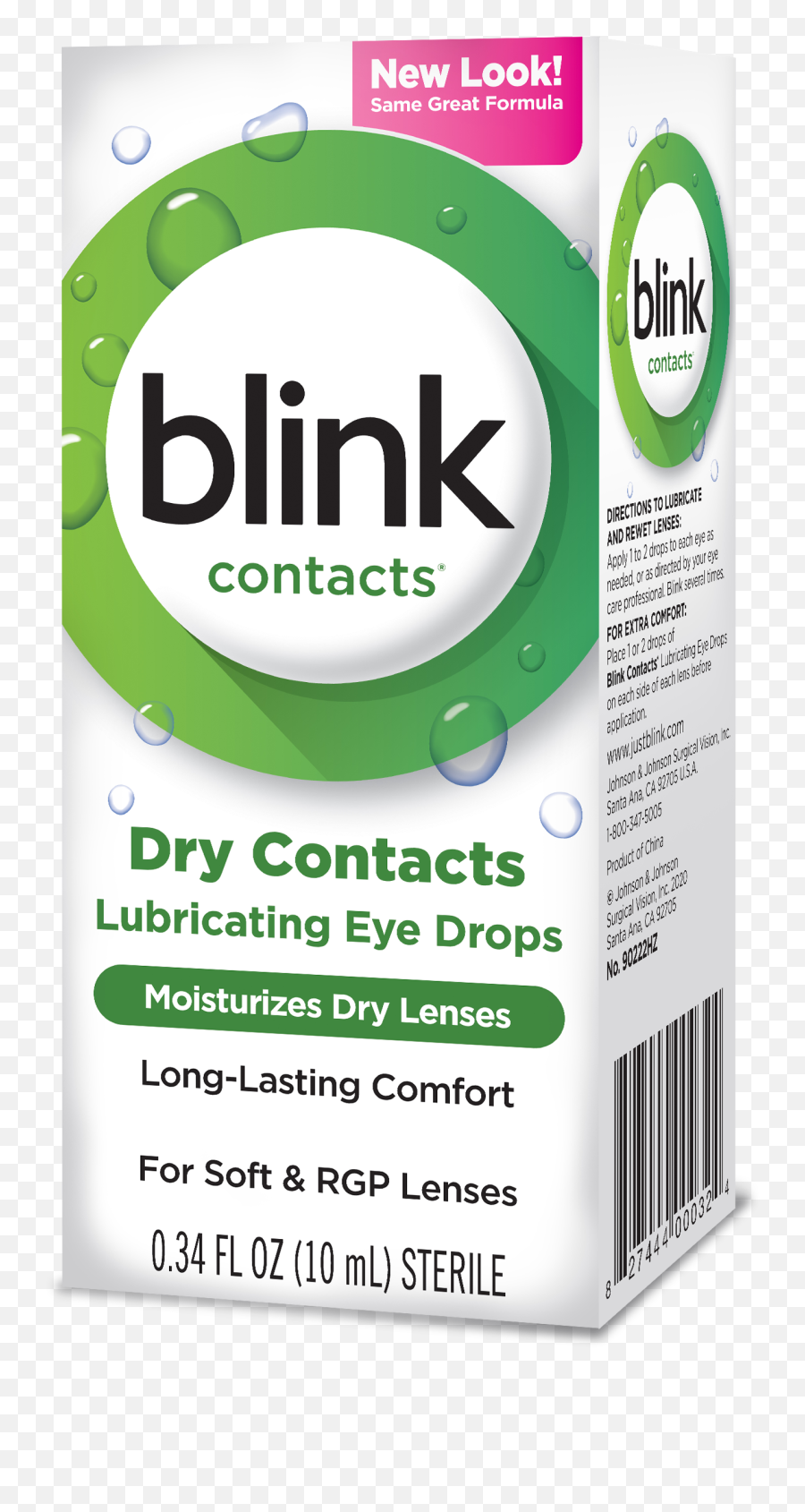 Blink Contacts Lubricating Eye Drops For Soft U0026 Rgp Lenses 034 Fl Oz - Product Label Png,Pink Icon Contact Lens Location