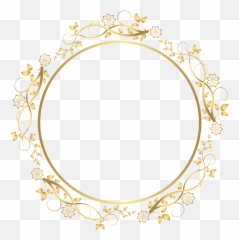Gold Flower Frame Png Transparent Image - Flowers