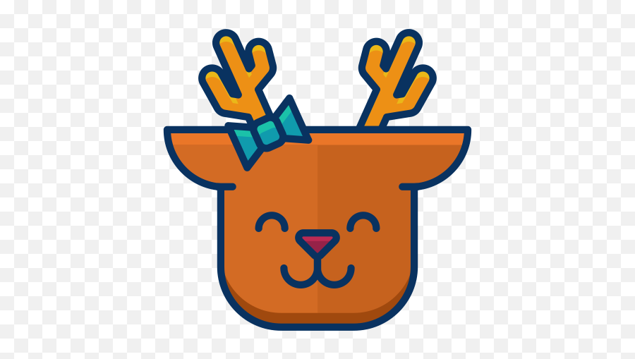 Deer Emoji Reindeer Happy Smile Emoticon Icon - Deer Emoji Png,Happy Smile Icon