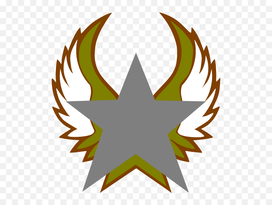 Silver Star With Gold Wings Clip Art - Clip Art Png,Gold Wings Png