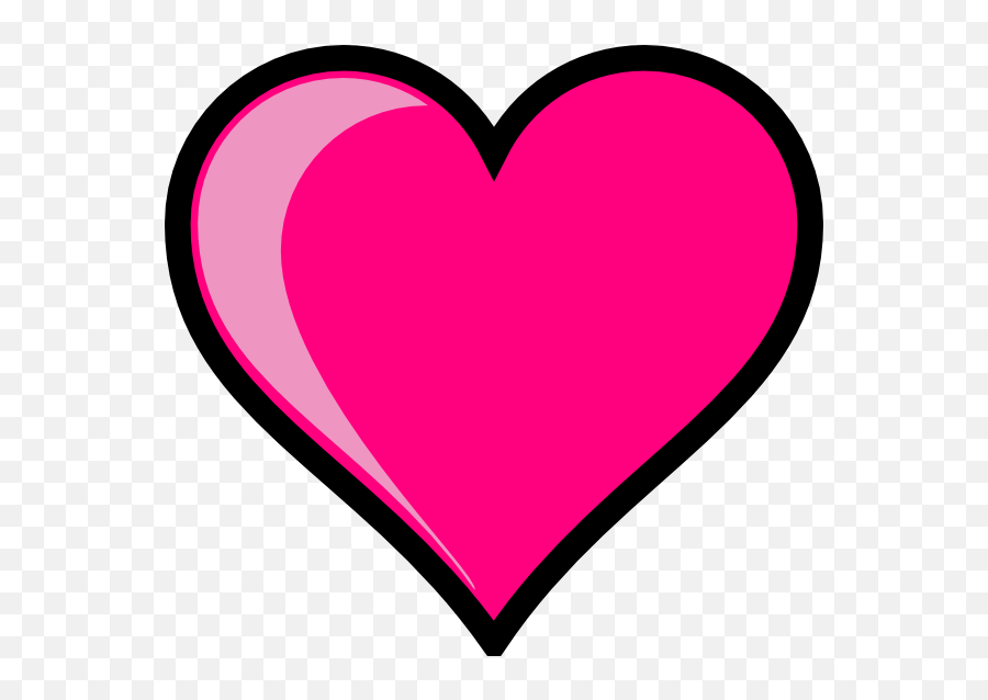 pink heart outline clipart