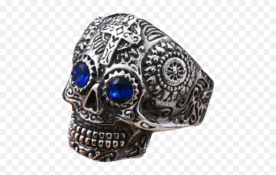 Mexican Skull Ring - Mens Sugar Skull Ring Png,Mexican Skull Png