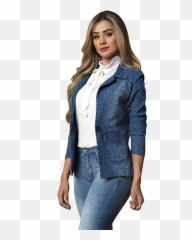 Blazer With Jeans Png Background Blue