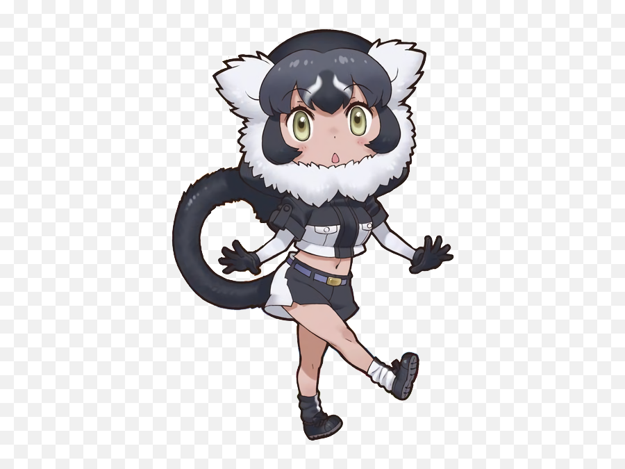 Black - Andwhite Ruffed Lemur Japari Library The Kemono Kemono Friends Ring Tailed Lemur Png,Lemur Png