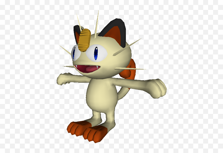 Gamecube - Pokémon Channel 052 Meowth The Models Resource Cartoon  Png,Meowth Png - free transparent png images 