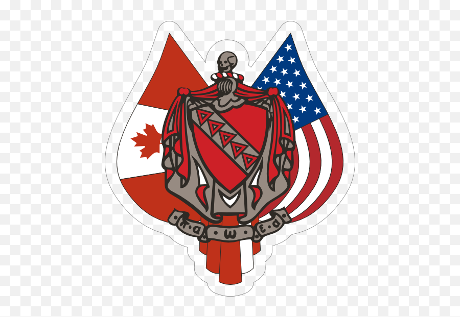 Tau Kappa Epsilon Canadianus Flag Coat Of Arms Die Cut Sticker - Tke Coat Of Arms Png,Usa Flag Transparent Background
