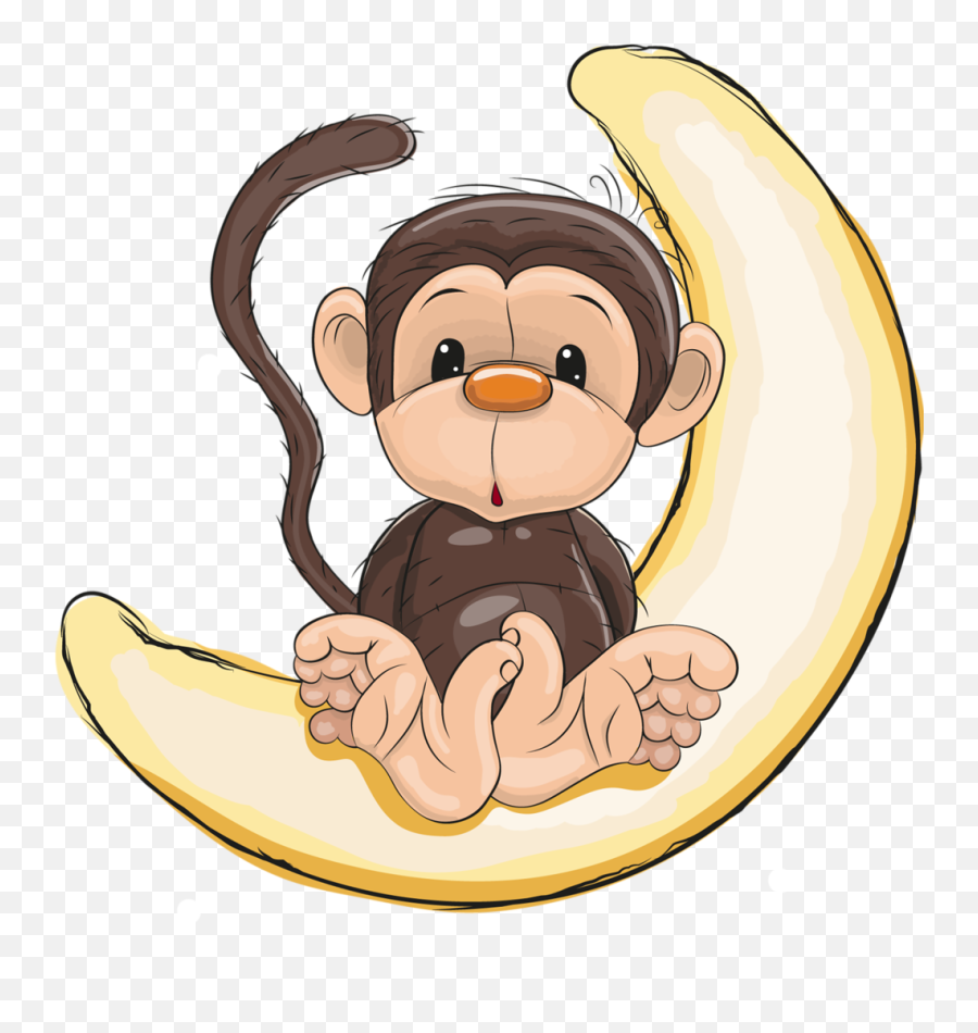 Jungle Animals Png - Monkey On The Moon Clipart,Jungle Animals Png