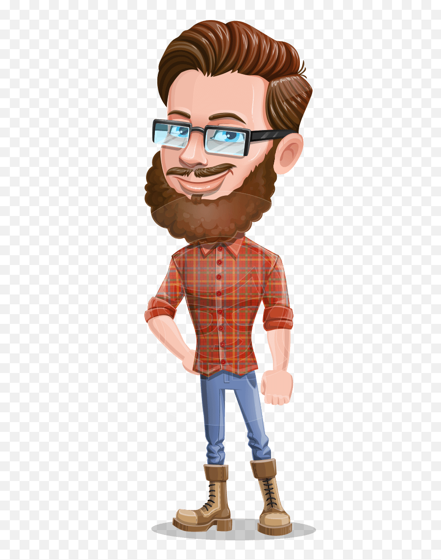 Cartoon Man Dressed As Lumberjack Character Animator - Vector Cartoon Characters Png,Cartoon Wave Png