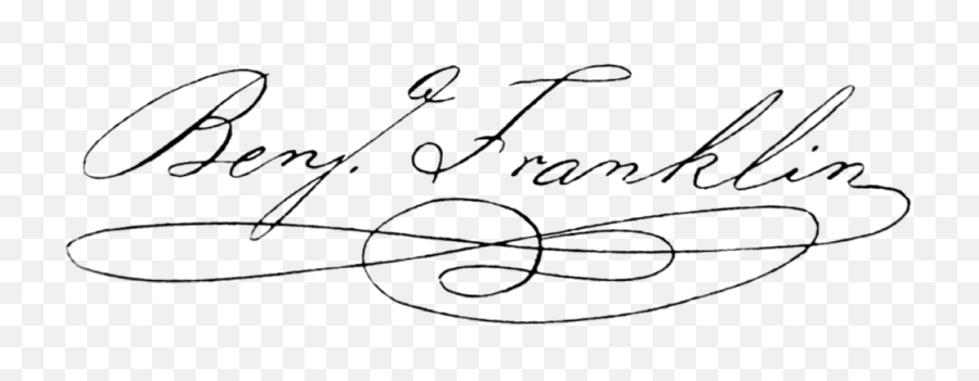 Benjamin Franklin Signature - Benjamin Franklin Signature Png,Benjamin Franklin Png