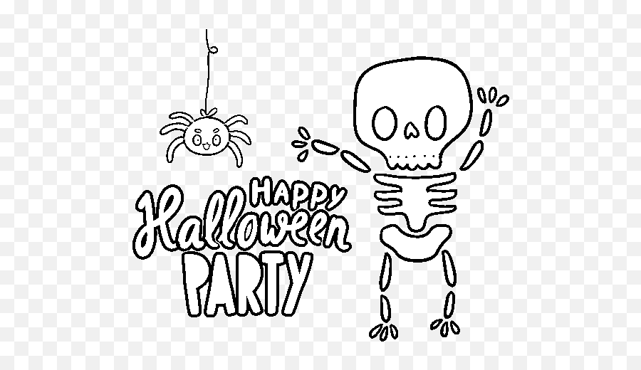 Download Happy Halloween Party Coloring Page - Fiesta De Dibujos De Halloween Para Dibujar Png,Happy Halloween Png