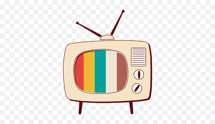 Retro Tv Decorative Wall Sticker - Cartoon Tv Png Transparent,Retro Tv Png