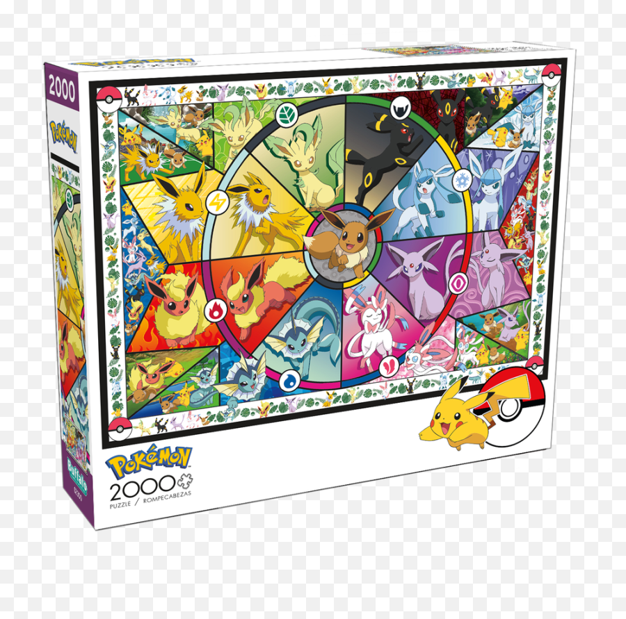 Pokemon Eevee Evolutions Stained Glass 2000 - Piece Puzzle Gamestop Pokemon Eevee Evolution Puzzle Png,Espeon Icon