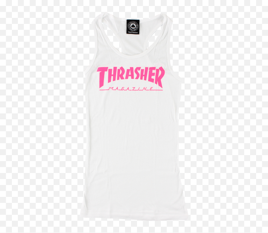 Thrasher Girls Mag Logo Racerback Tank L - Whtpink Active Tank Png,Thrasher Png