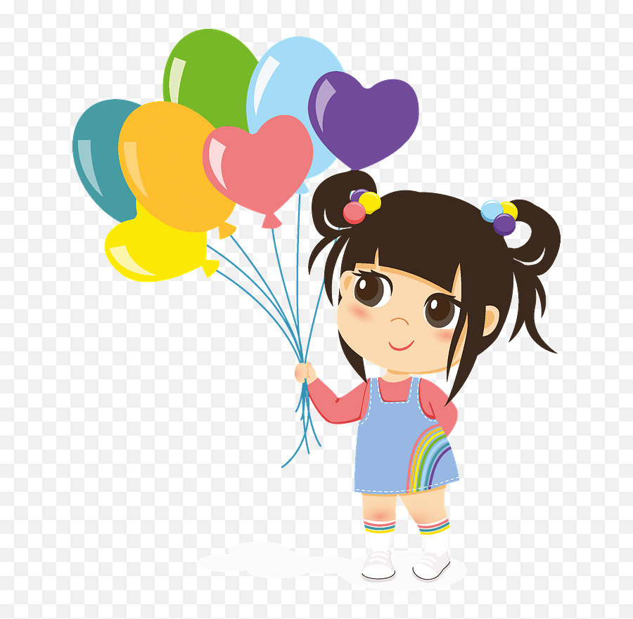 Birthday Girl With Balloons Clipart Free Download Creazilla - Birthday Girl Clipart Png,Birthday Girl Png