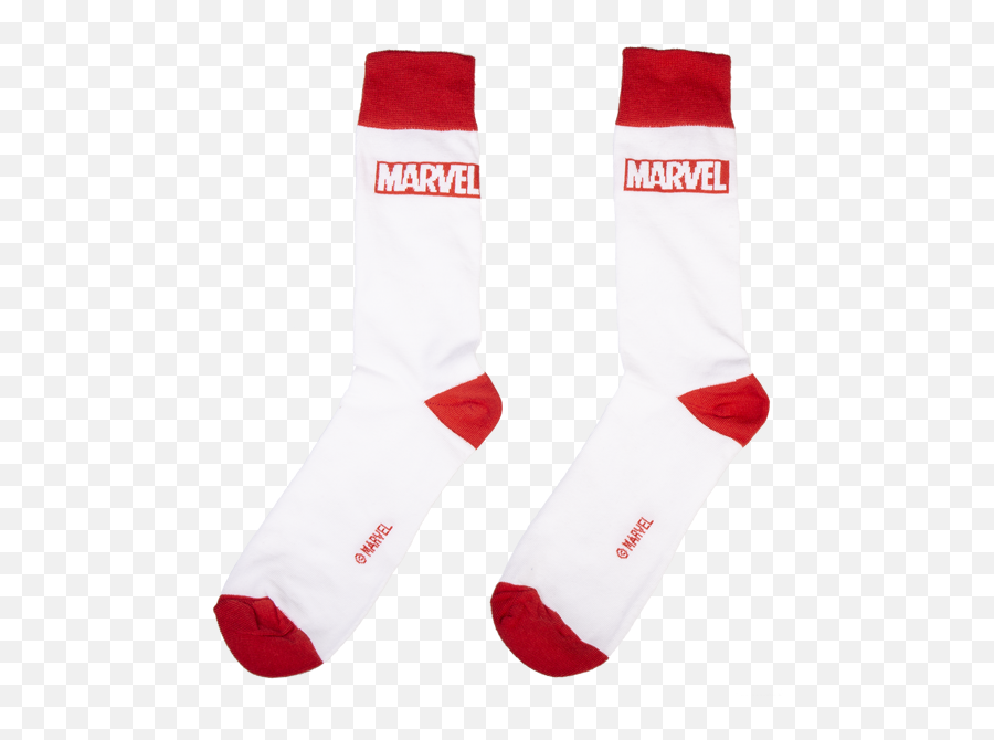 Marvel - Avengers Endgame Marvel Logo Red And White Socks Avengers Png,Marvel Logo Png