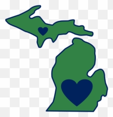 Michigan Mitten State Outlines Vectors - State Of Michigan Clipart Png