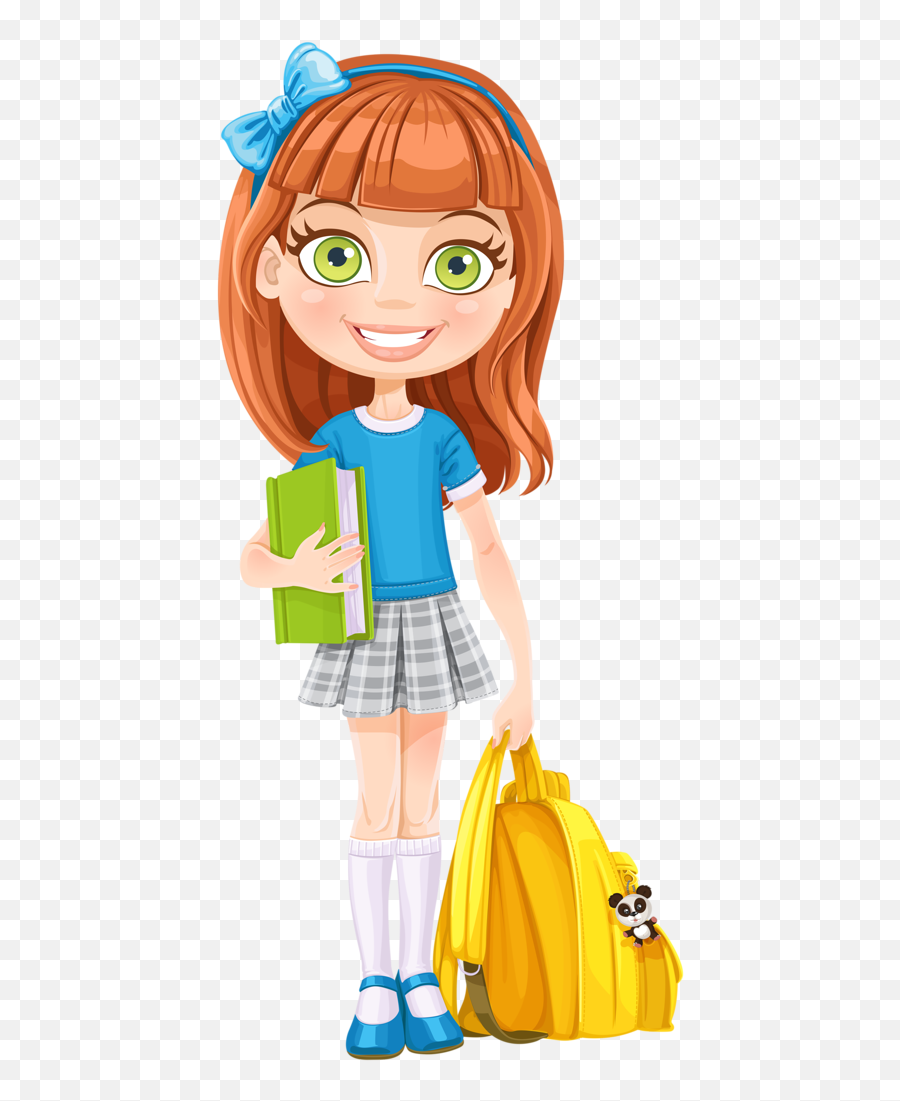 Digi Stamps - School Girl Clipart Png,Girl Clipart Png