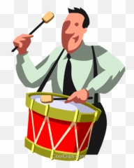 Businessman Beating A Drum Royalty Free Vector Clip Art - Beating Of A Drum Clipart Png,Drum Png