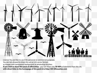 Windmill Silhouette Drawing Clip Art - Free Vector Clipart Windmill Png,Windmill Png