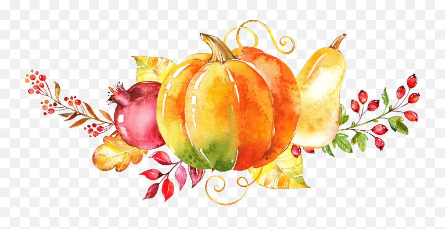 Clipart Thanksgiving Watercolor - Fall Watercolor Clipart Png,Thanksgiving Clipart Transparent