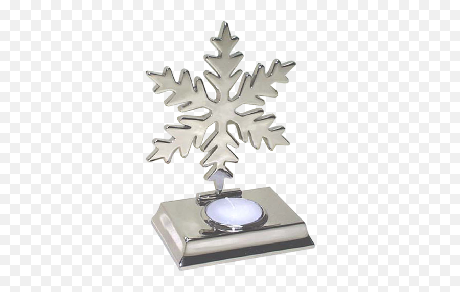 Glitter Snowflake Shaped Tealight Holder In Silver - Trophy Png,Silver Snowflake Png