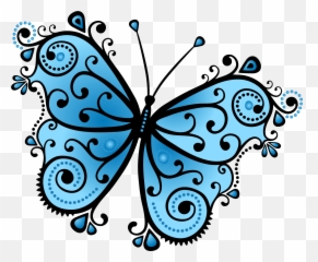 Blue Butterfly Flying - Design Png Download Designs