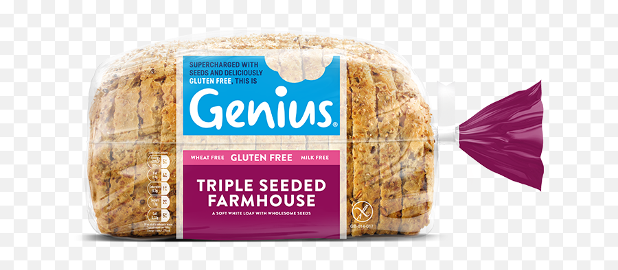 Download Triple Seeded Farmhouse 535g - Genius Gluten Free Genius Spicy Fruit Loaf Png,Bread Slice Png