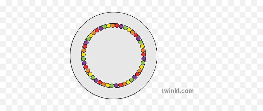 Plate Of Skittles Illustration - Twinkl Dot Png,Skittles Icon