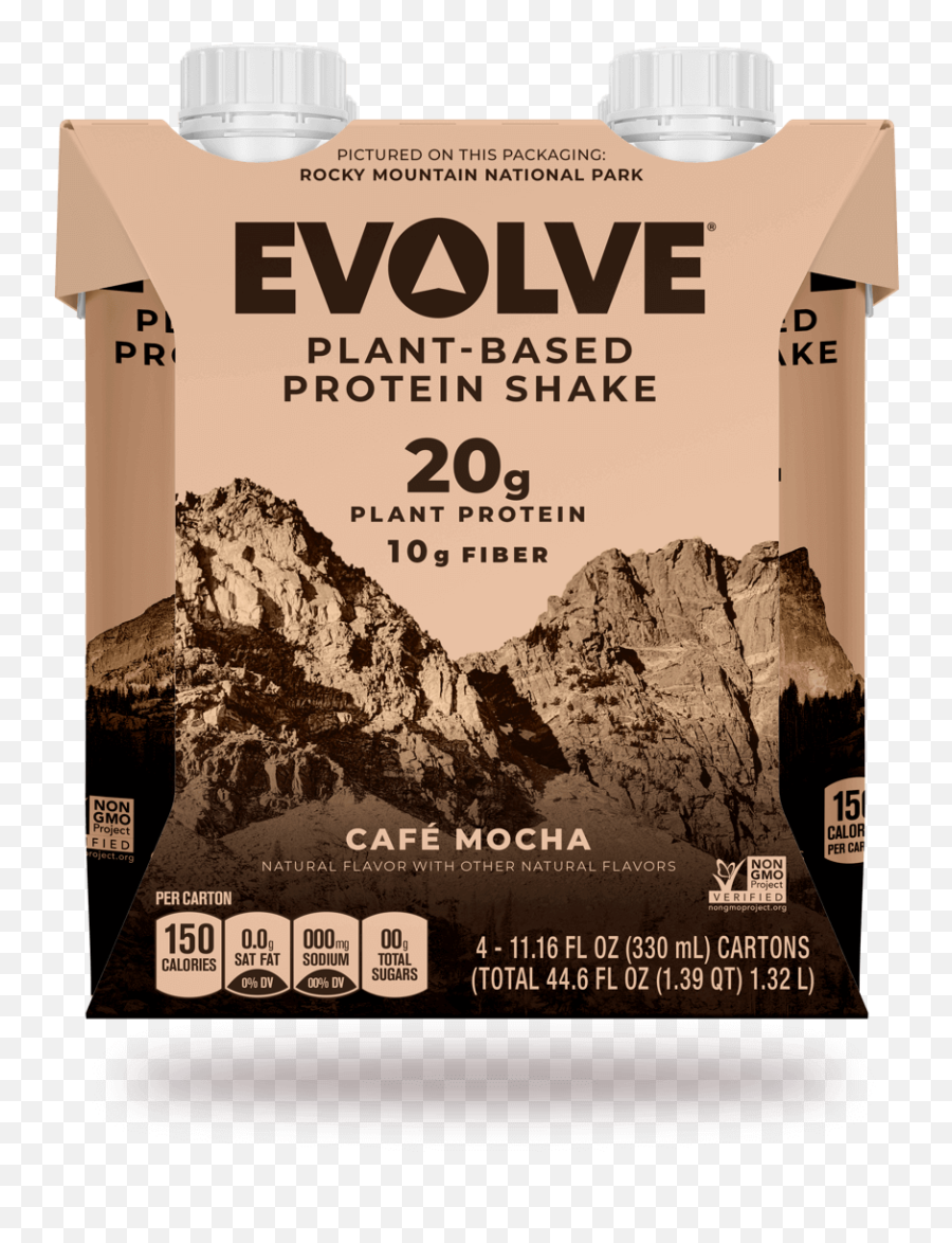 Plant Based Café Mocha Shakes Great Taste Evolve - Vegan Protein Shakes Evolve Png,Protein Shake Icon